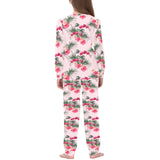 Red Pink Orchid Hibiscus Pattern Kids' Boys' Girls' All Over Print Pajama Set