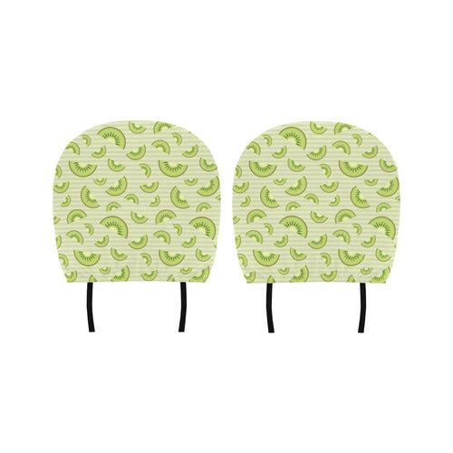 Kiwi Pattern Striped Background Car Headrest Cover