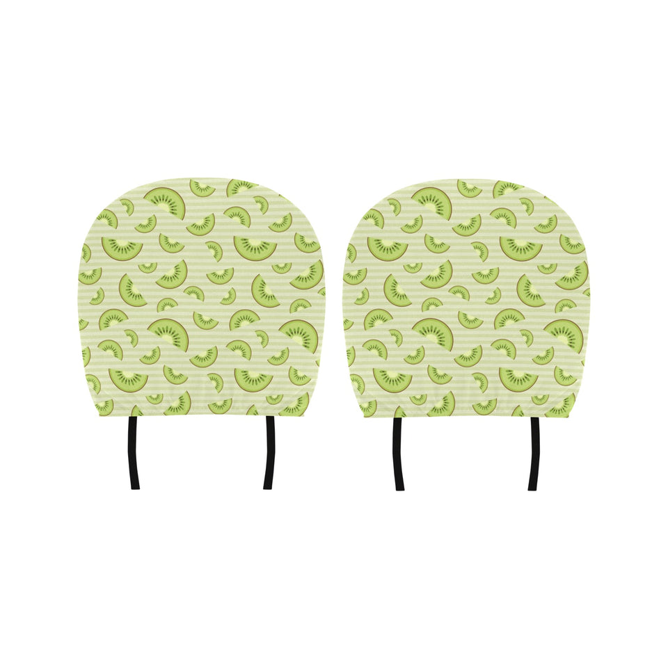 Kiwi Pattern Striped Background Car Headrest Cover