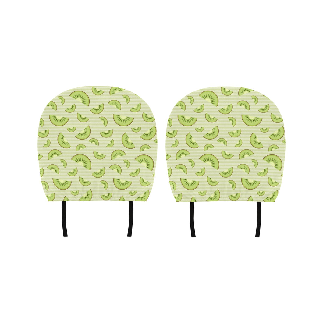 Kiwi Pattern Striped Background Car Headrest Cover