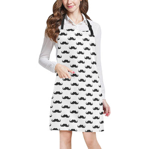 Mustache Beard Pattern Print Design 05 Adjustable Apron