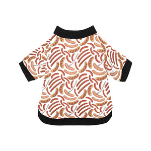 Sausage Pattern Print Design 05 All Over Print Pet Dog Round Neck Fuzzy Shirt