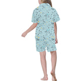 Greyhound Pattern Print Design 03 Kids' Boys' Girls' V-Neck Short Pajama Set