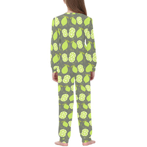 Lime Pattern Theme Kids' Boys' Girls' All Over Print Pajama Set