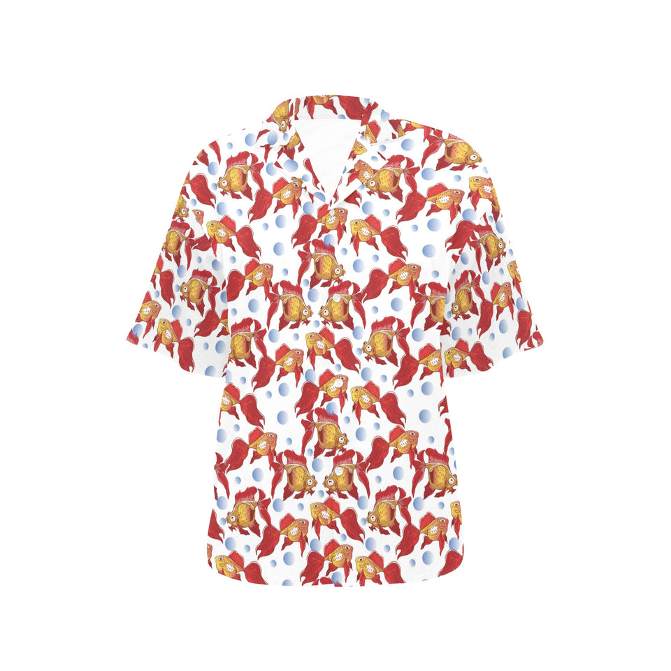 Goldfish Pattern Print Design 02 Women's All Over Print Hawaiian Shirt