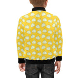 Garlic Pattern Yellow background Kids' Boys' Girls' Bomber Jacket