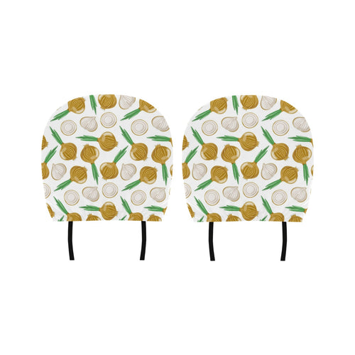 Onion Pattern Background Car Headrest Cover