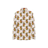 Hamburger Pattern Print Design 03 Women's Long Sleeve Polo Shirt