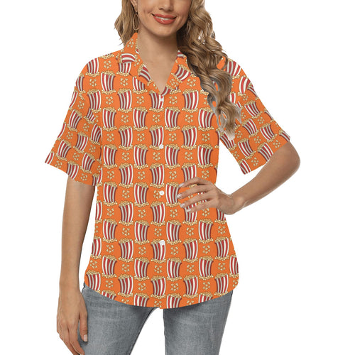 Popcorn Pattern Print Design 05 Women's All Over Print Hawaiian Shirt