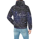 Math Pattern Print Design 02 Men's Padded Hooded Jacket(ModelH42)