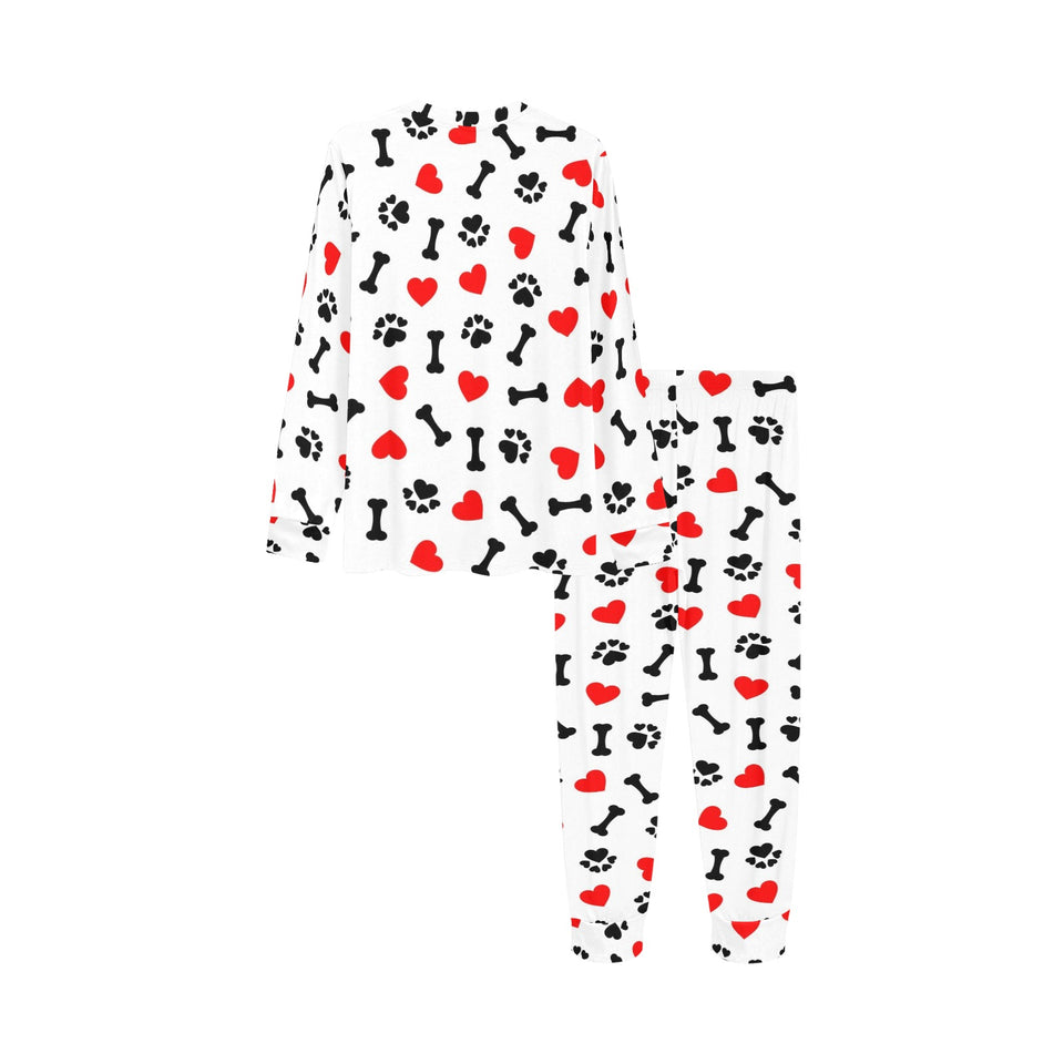 Dog Paws Pattern Print Design 01 Kids' Boys' Girls' All Over Print Pajama Set