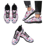 Flamingo Pink Pattern Men's Sneakers Black