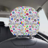 Dragonfly Color Flower Pattern Car Headrest Cover