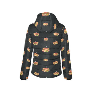 Sandwich Pattern Print Design 03 Women's Padded Hooded Jacket