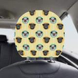 Pug Head Pattern Car Headrest Cover