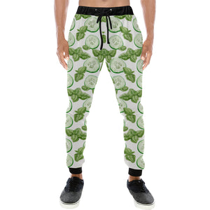 Sliced Cucumber Leaves Pattern Unisex Casual Sweatpants