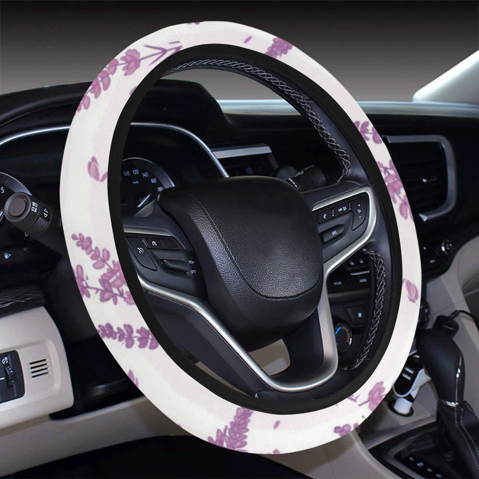 Lavender Pattern Stripe Background Car Steering Wheel Cover