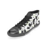 Panda Pattern Women's High Top Canvas Shoes Black