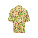 Hedgehog Pattern Print Design 02 Women's All Over Print Hawaiian Shirt