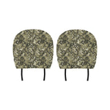 Green Camo Camouflage Flower Pattern Car Headrest Cover