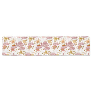 Tea pots Pattern Print Design 01 Table Runner