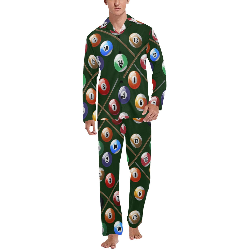 Billiard Ball Pattern Print Design 03 Men's Long Pajama Set