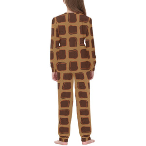 Bread Toast Pattern Print Design 04 Kids' Boys' Girls' All Over Print Pajama Set