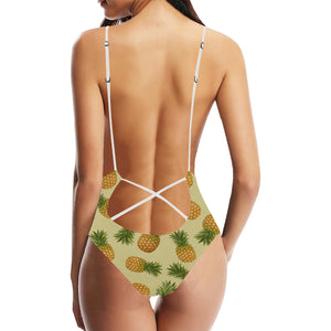 Pineapple Pattern Pokka Dot Background Women's One-Piece Swimsuit