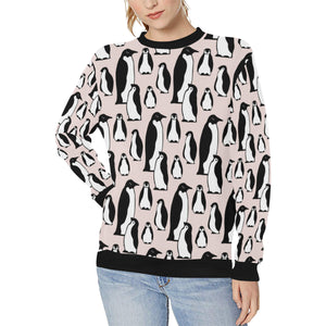 Penguin Pattern Background Women's Crew Neck Sweatshirt
