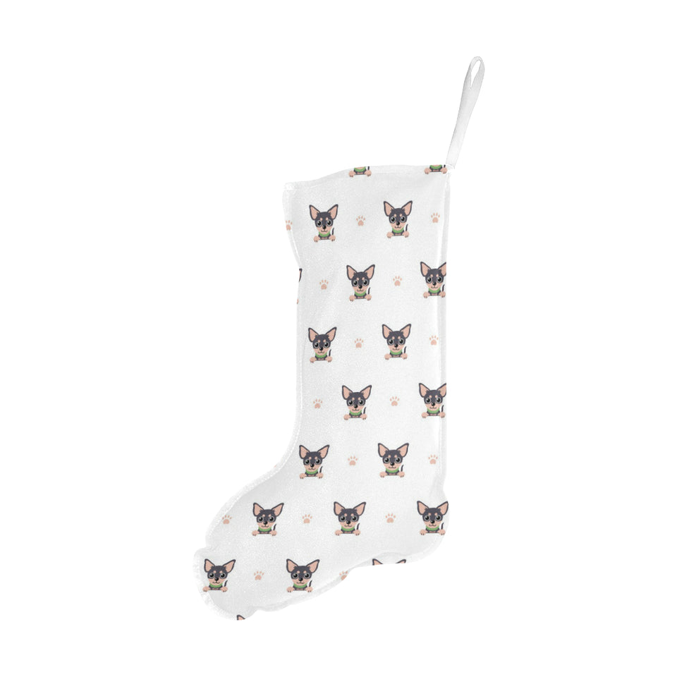Cute Chihuahua Paw Pattern Christmas Stocking