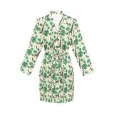 Giraffe Pattern Print Design 02 Women's Long Sleeve Belted Night Robe