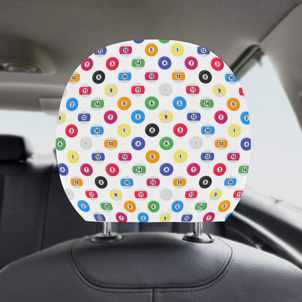 Billiard Ball Pattern Print Design 04 Car Headrest Cover