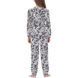 Snake Gray Pattern Kids' Boys' Girls' All Over Print Pajama Set