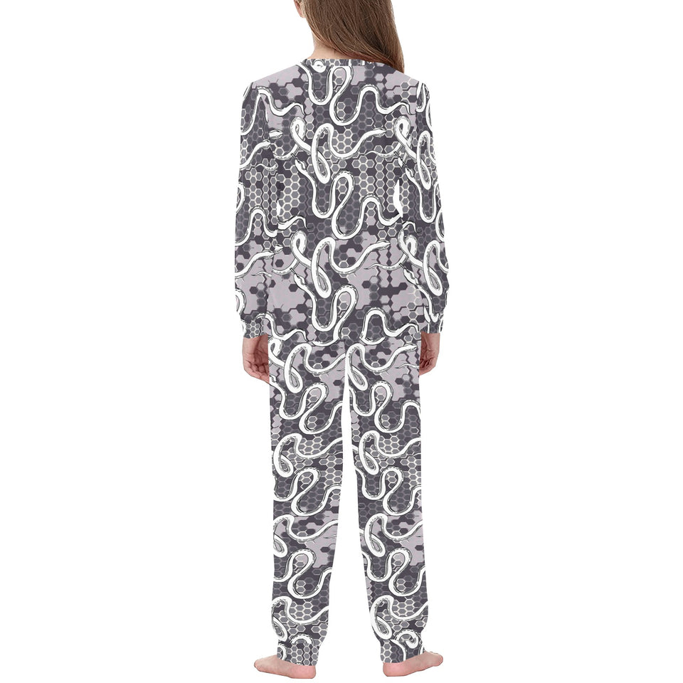 Snake Gray Pattern Kids' Boys' Girls' All Over Print Pajama Set