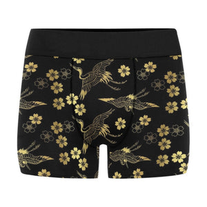 Gold Japanese Theme Pattern Men's All Over Print Boxer Briefs Men's Underwear