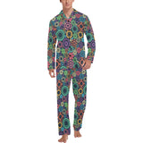 Gear Pattern Print Design 02 Men's Long Pajama Set