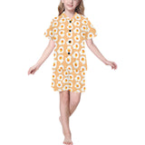 Fried Eggs Pattern Print Design 01 Kids' Boys' Girls' V-Neck Short Pajama Set