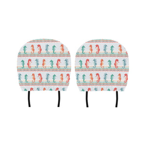 Seahorse Pattern Theme Car Headrest Cover