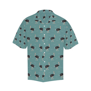 Ostrich Pattern Print Design 01 Men's All Over Print Hawaiian Shirt (Model T58)