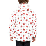 Ladybug Pattern Print Design 04 Kids' Boys' Girls' Padded Hooded Jacket