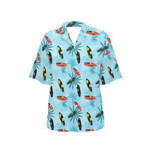 Surfboard Pattern Print Design 03 Women's All Over Print Hawaiian Shirt