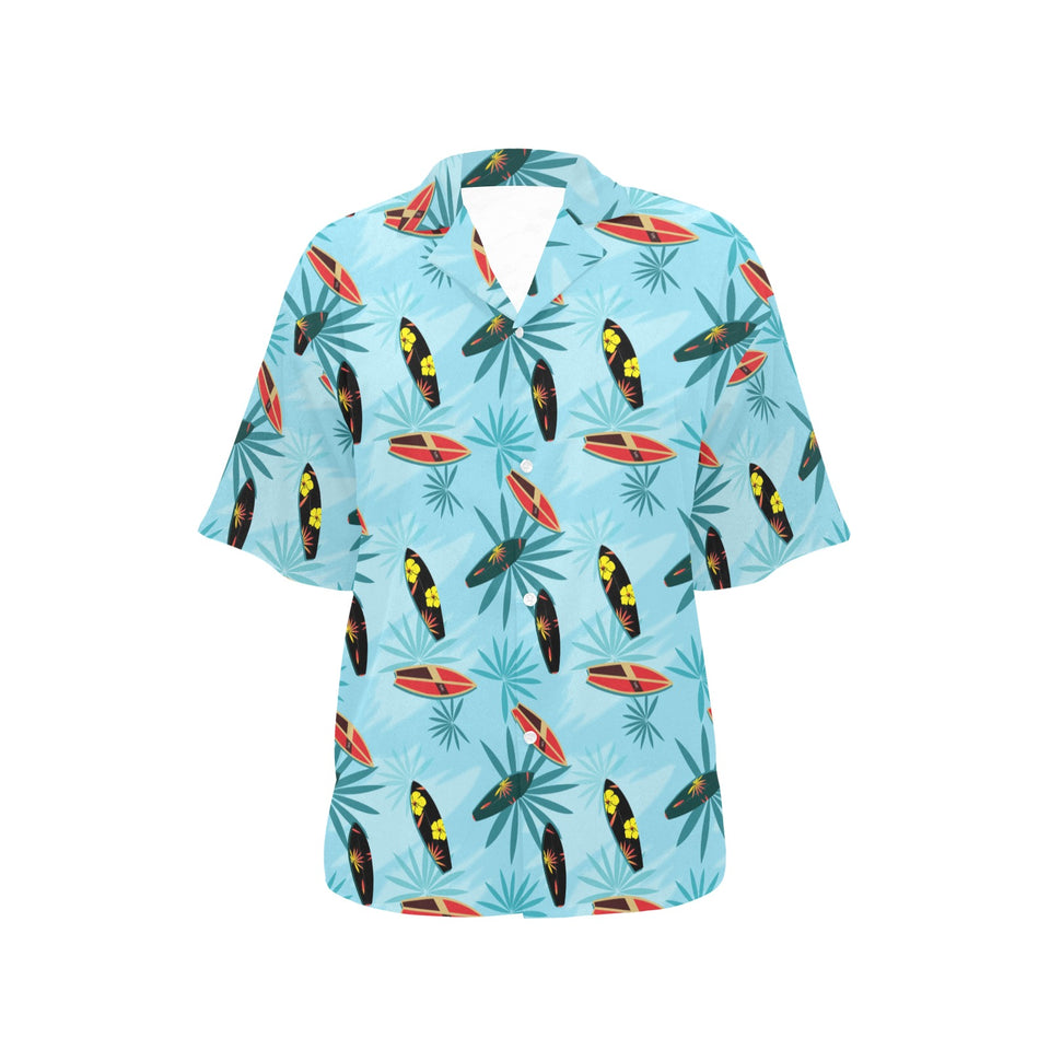 Surfboard Pattern Print Design 03 Women's All Over Print Hawaiian Shirt