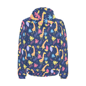 Giraffe Pattern Print Design 04 Men's Padded Hooded Jacket(ModelH42)