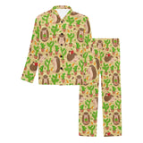 Hedgehog Pattern Print Design 02 Men's Long Pajama Set