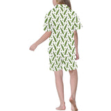 Green Peas Pattern Print Design 03 Kids' Boys' Girls' V-Neck Short Pajama Set