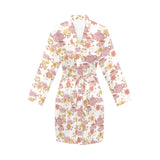 Tea pots Pattern Print Design 01 Women's Long Sleeve Belted Night Robe