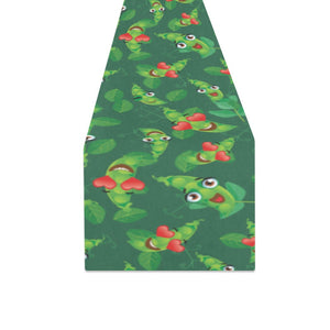 Green Peas Pattern Print Design 05 Table Runner