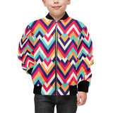 Zigzag Chevron Pattern Background Kids' Boys' Girls' Bomber Jacket
