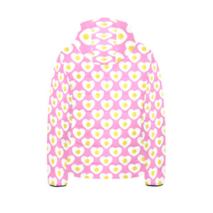 Fried Eggs Pattern Print Design 02 Kids' Boys' Girls' Padded Hooded Jacket