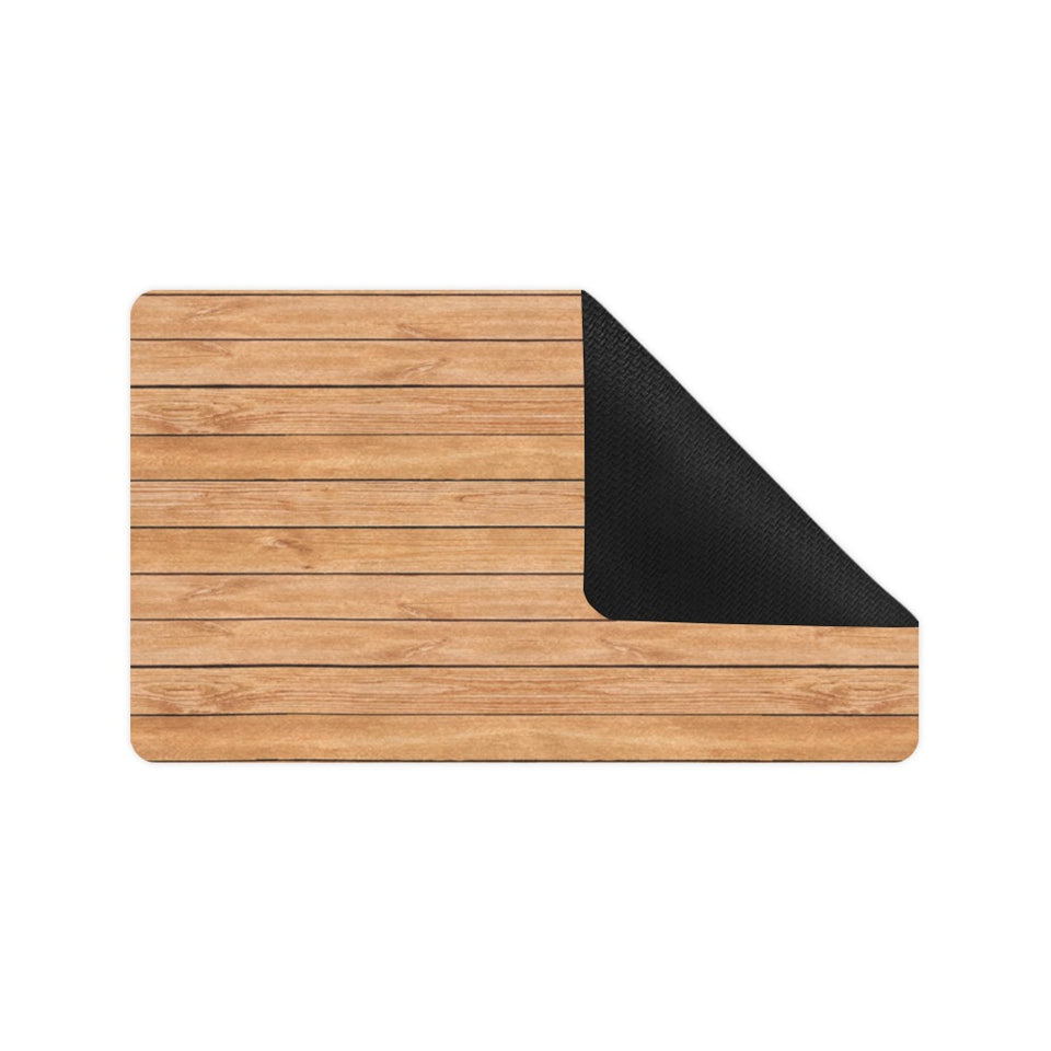 Wood Printed Pattern Print Design 04 Doormat